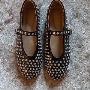 Stylish Black Studded Kids Shoes